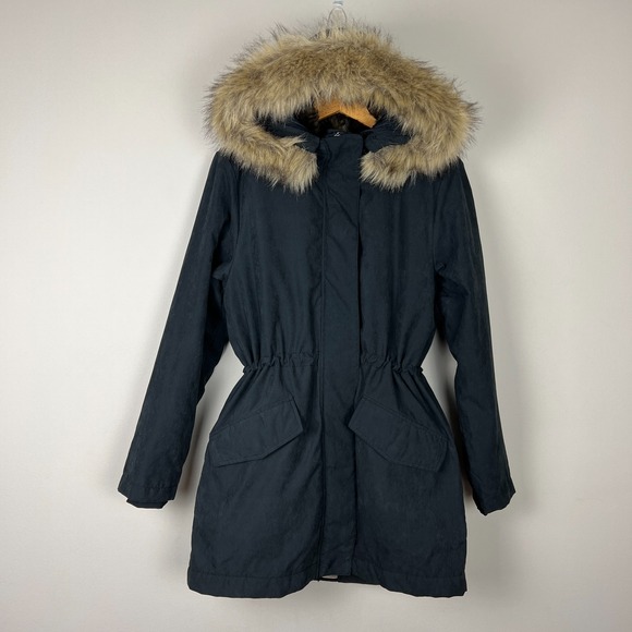 Abercrombie & Fitch Jackets & Blazers - Abercrombie & Fitch Parka Jacket Womens Small Black Faux Fur Lined Hooded Winter